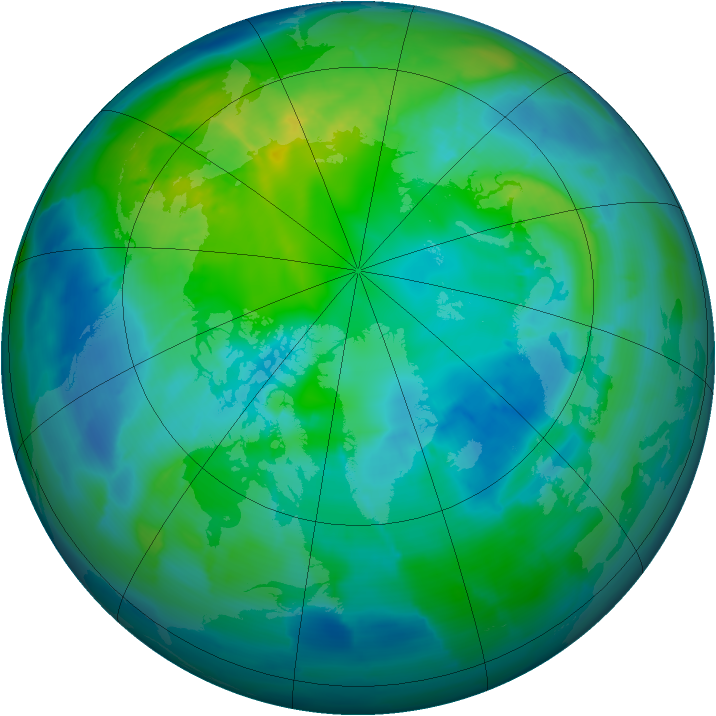 Arctic ozone map for 21 October 2013